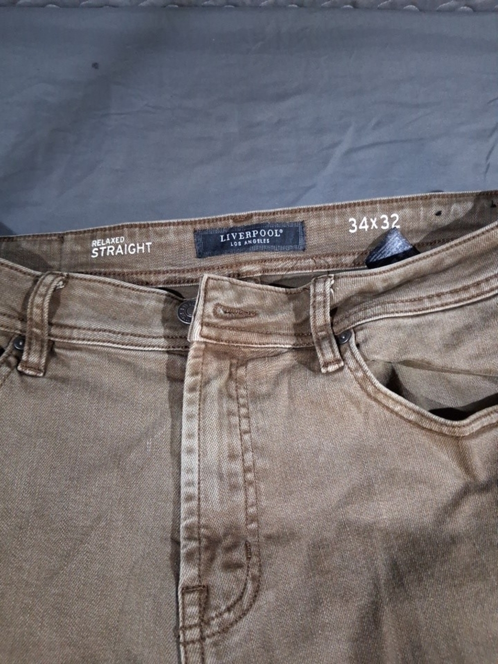 Men’s Relaxed Straight Jeans - Brown, 34x32